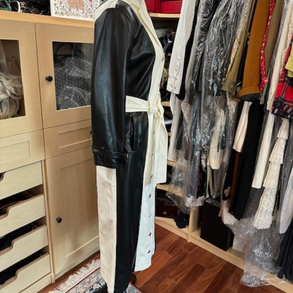 Alice + Olivia Color Block Pattern Trench Coat Si… - image 2